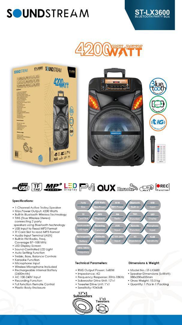 اسپیکر ساند استریم SOUND STREAM ST-LX3600